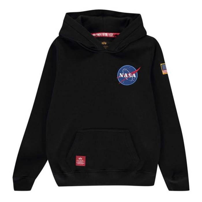 アルファインダストリーズ Alpha Industries 【 Space Shuttle Oth Hoodie Kids Black 03 】 フーディー パーカー お坊っちゃん キッズ 黒いこと 黒いこと