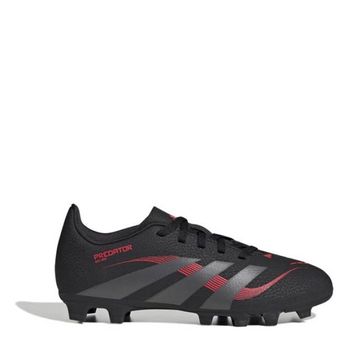 アディダス Adidas 【 Predator 4 Juniors Firm Ground Football Boots Kids Black/Grey 】 プレデター フットボール ブーツ ジュニア キッズ 黒色 ブラック 灰色 グレー