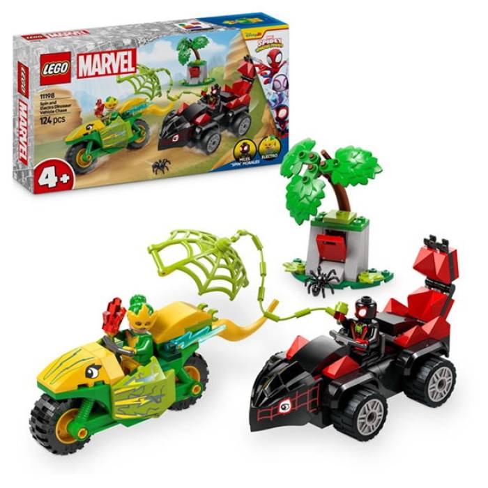 レゴ Lego 【 Marvel Spidey And His Amazing Friends Spin And Electro Dinosaur Vehicle Chase 11198 Unisex Spidey 】 チェイス ユニ一発やる