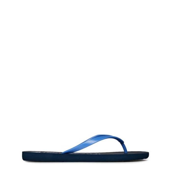 ロキシー Roxy 【 Tahiti Floral Flip Flops Women Mood Indigo 】 レディース 藍色・インディゴ