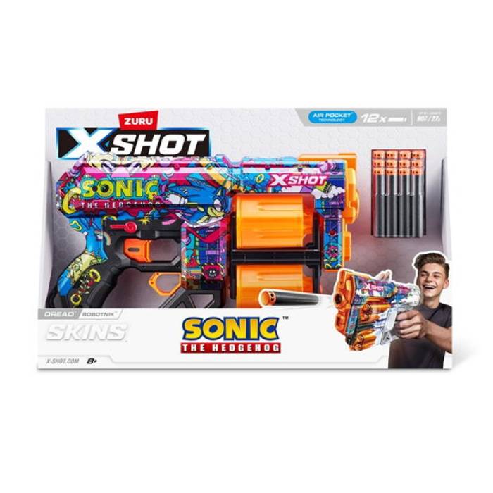 X-Shot 【 Skins Dread Sonic The Hedgehog Blaster (12 Air Pocket Technology Darts) By Zuru Unisex 12 Dart 】 SKINS スキンズ おもちゃ その他 ユニセックス ダート画像