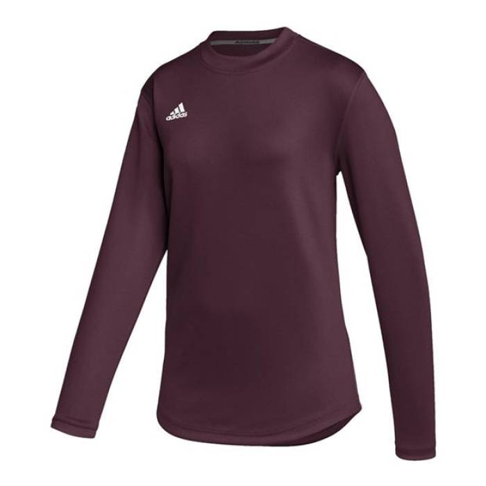 アディダス Adidas 【 Training Long Sleeve Top Womens Women Maroon 】 形づくる Sleeve 捩り レディース レディース マルーン