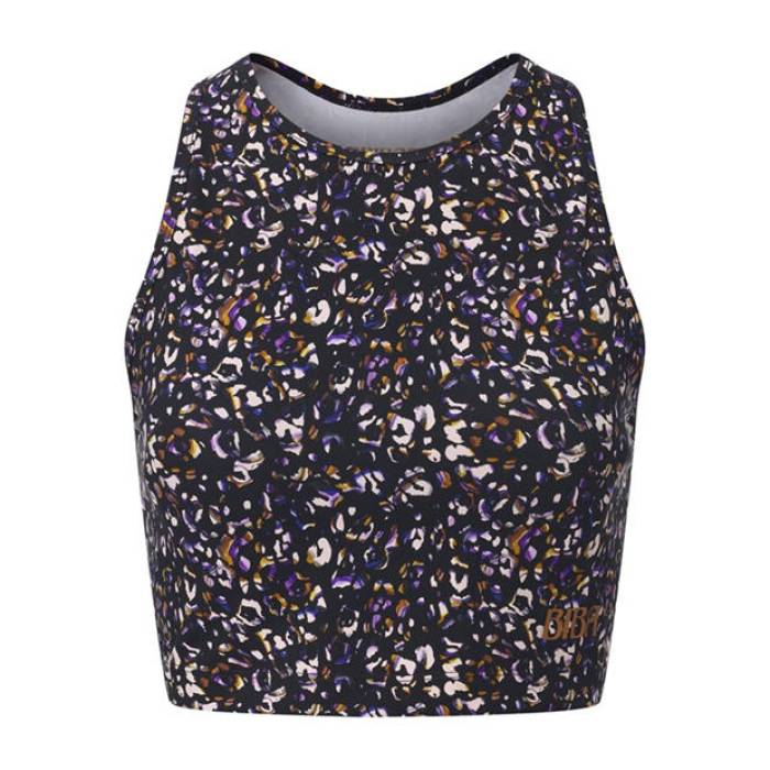 Biba 【 Move Tank Ld61 Women Black Leopard 】 タンクトップ レディース 黒色 ブラック ヒョウ柄 レオパード