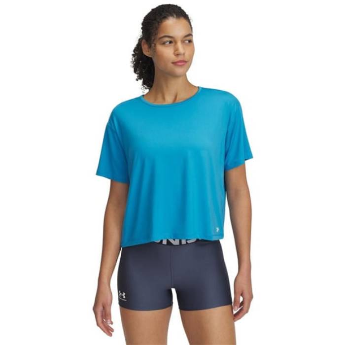アンダーアーマー Under Armour 【 Motion Short-Sleeve Performance Gym Top Women Blue/ White 】 動作 レディース 青味 青み 白いこと 白いこと