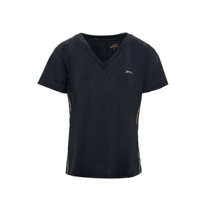 Slazenger 【 Lucia Ii T-Shirt Womens Women Black 】 ティーシャツ レディース レディース 黒いこと 黒いこと