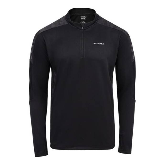 Kooga 【 Quarter Zip Top Men Black/Camo 】 メンズ 黒色 ブラック カモ柄｜スニケス