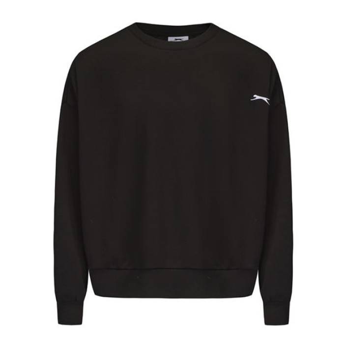 Slazenger 【 Crew Sweatshirt Womens Women Black 】 クルー スウェット トレーナー レディース レディース 黒色 ブラック