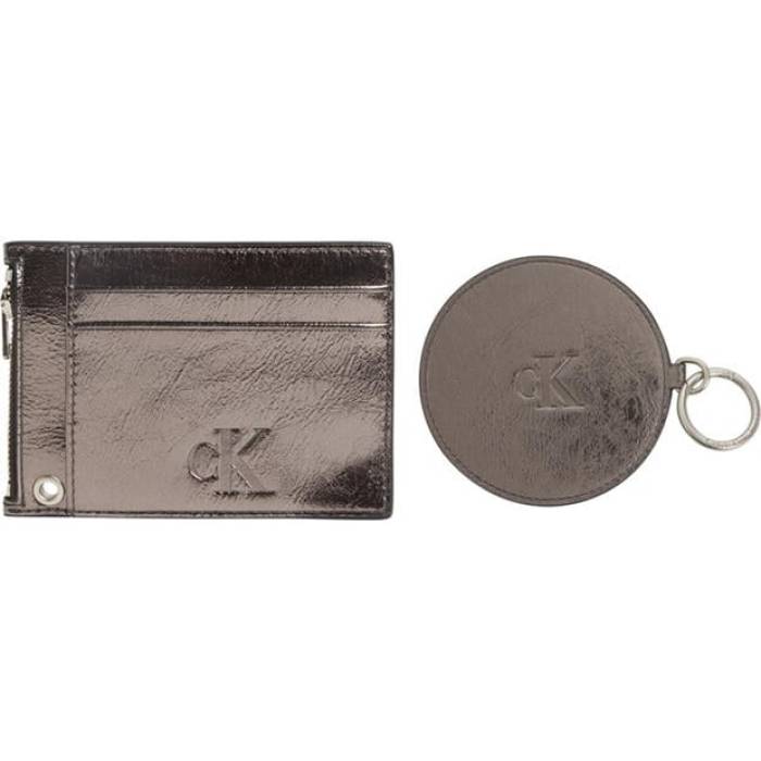 カルバンクライン ジーンズ Calvin Klein Jeans 【 Wallet & Mirror Attached Women Gunmetal 】 Wallet ウォレット・財布 レディース
