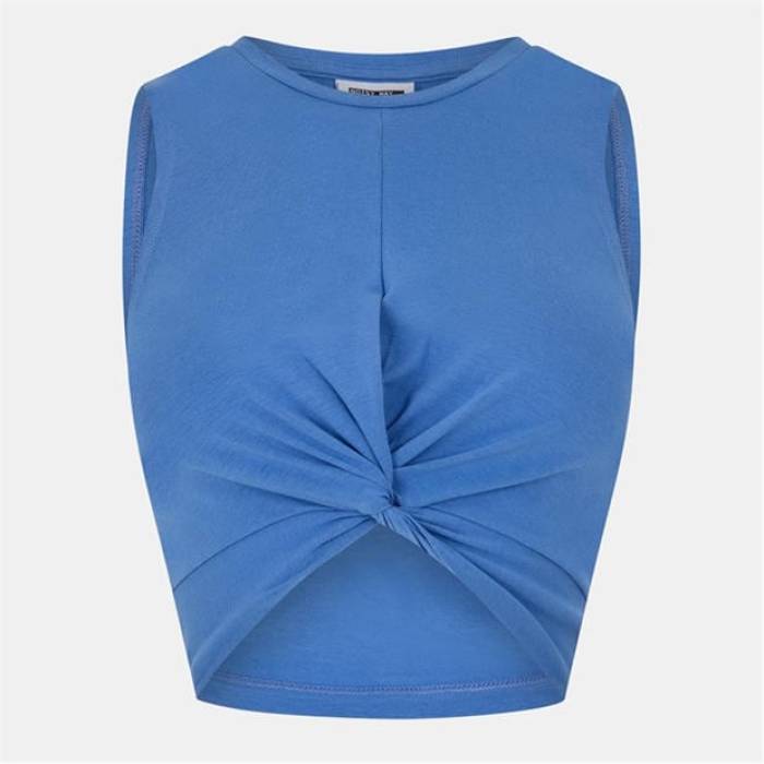 ノイズィーメイ Noisy May 【 Sleeveless Crop Top Women Dutch Blue 】 Sleeveless ノンスリーブ Crop クロップ レディース 青色 ブルー