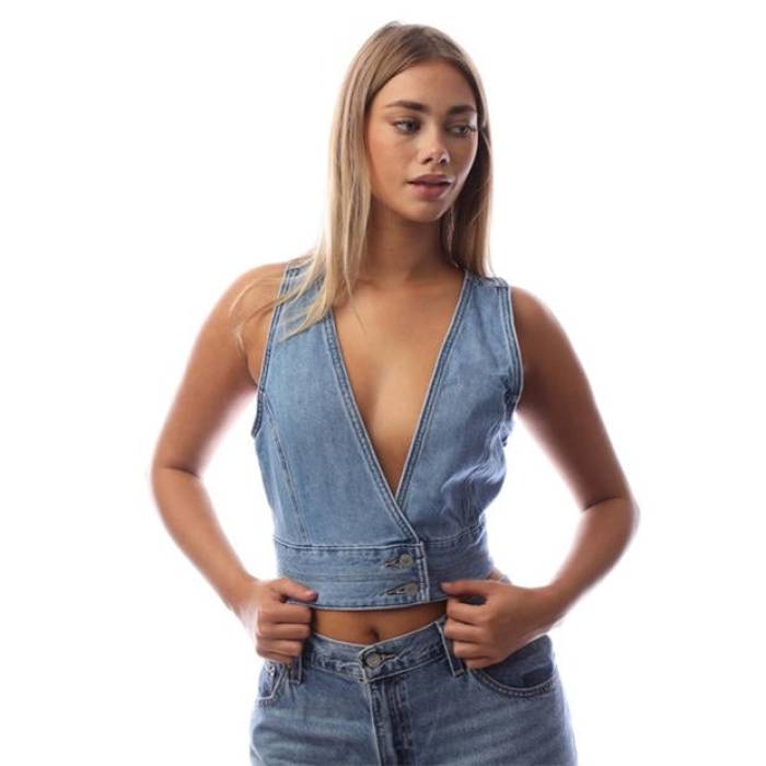 リーバイス Levis 【 Raine Denim Crop Top Aa022 Ind Women Denim 】 デニム Crop クロップ レディース デニム｜スニケス