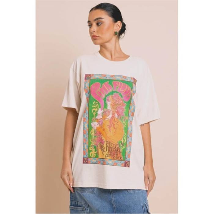 デイジーストリート Daisy Street 【 Women\u0027s Pink Floyd Regular Fit T-Shirt Women Natural 】 レディース pink サクラ色 プルオーバー レディース 自然的