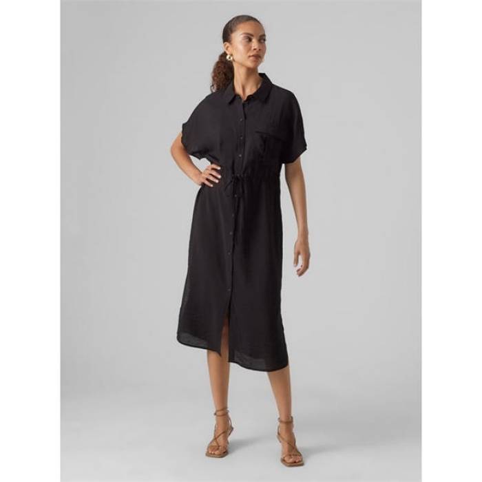 ヴェロモーダ Vero Moda 【 Women\u0027s Iris Shirt Dress Women Black 】 レディース 御召しもの レディース 黒いこと 黒いこと