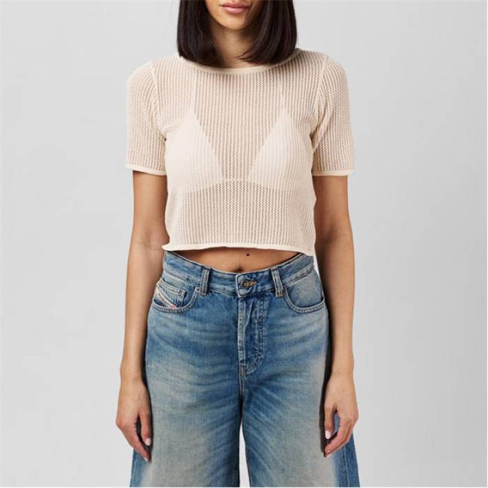 ピーシーズ Pieces 【 Women's Knitted Beach Crop Top Women White Smoke 】 レディース Crop クロップ レディース 白色 ホワイト｜スニケス