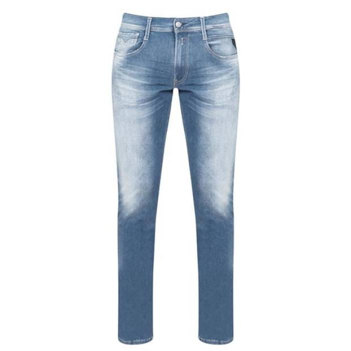リプレイ Replay 【 Hyperflex Anbass Slim Jeans Men Medium Blue 009 】 slim スリム ジーンズ メンズ 青色 ブルー|スニケス