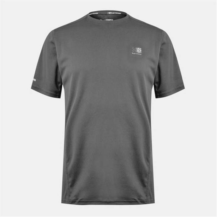 Karrimor 【 Run Short Sleeve T Shirt Mens Men Charcoal 】 幽客 Sleeve 捩り メンズ メンズ 濃灰色