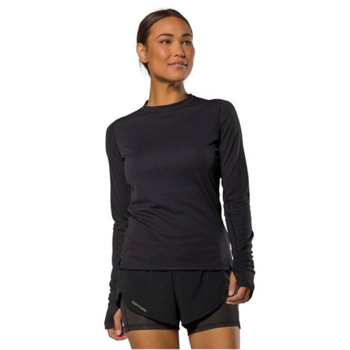 ネイサン Nathan 【 Rise Long-Sleeve Performance Running Top Women Black 】 ライズ パフォーマンス レディース 黒色 ブラック