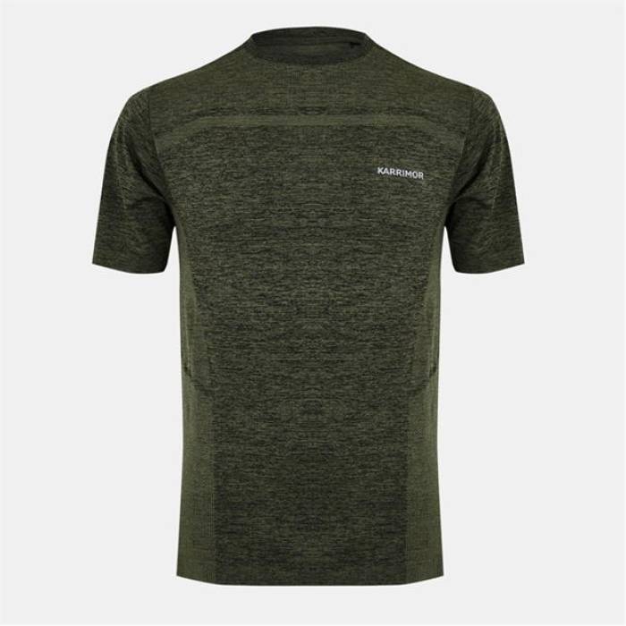 Karrimor 【 Xlite Mens Running Short Sleeve Top Men Khaki Marl 】 メンズ Sleeve 捩り メンズ カーキ