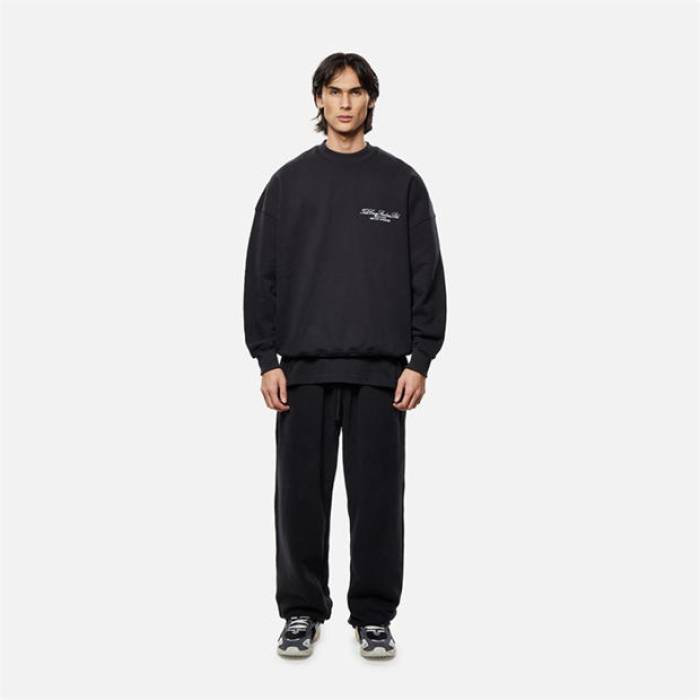 Tela Cruz 【 Men\u0027s Studio Crew Sweatshirt Men Black 】 メンズ 制作室 労働者の一団 汗水 調教師 メンズ 黒いこと 黒いこと