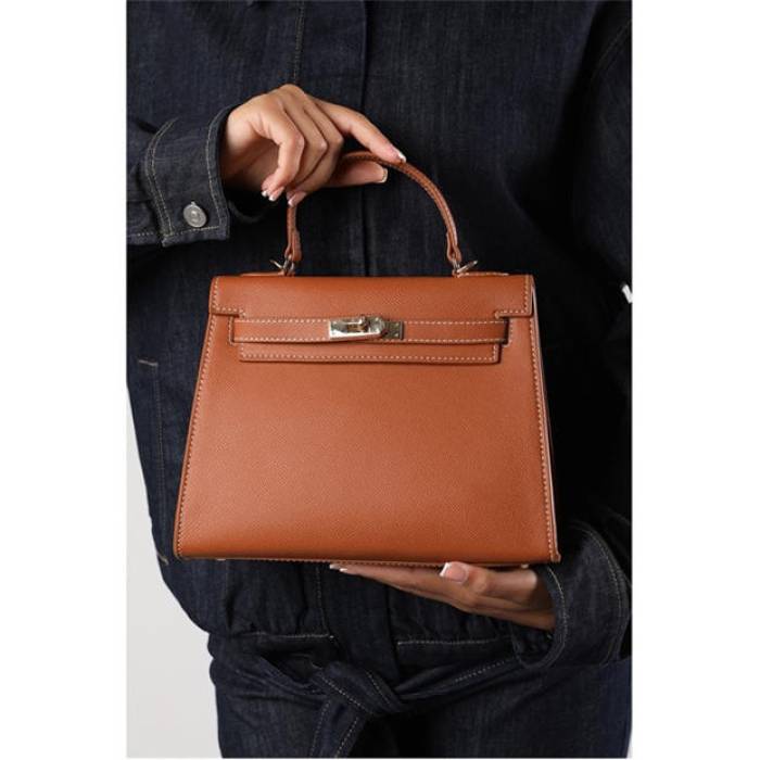 Wheres That From 【 Top Handle Satchel Mini Tote Bag With Turn-Lock Women Brown 】 バッグ レディース 茶色 ブラウン