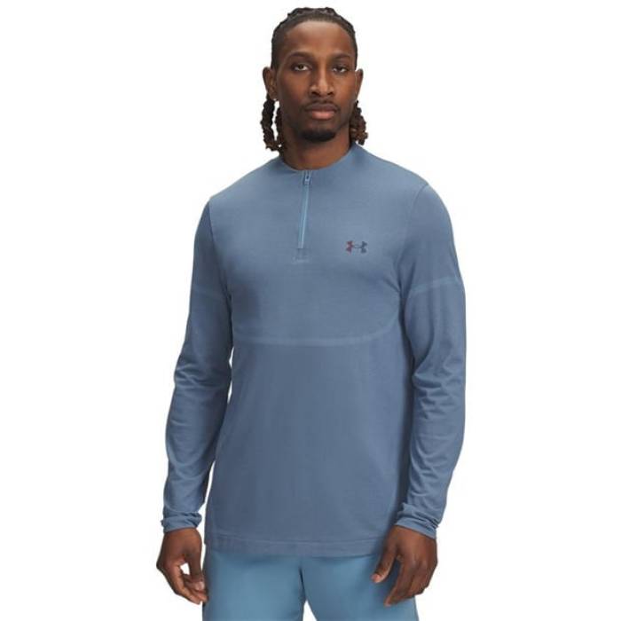 アンダーアーマー Under Armour 【 Rush Long-Sleeve Performance Gym Top Men Blue Smoke 】 rush ラッシュ パフォーマンス メンズ 青色 ブルー