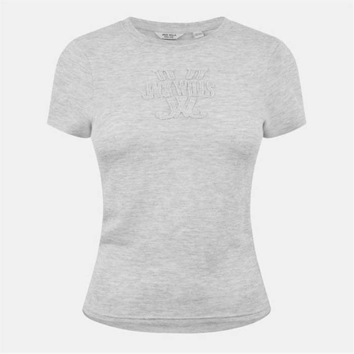 ジャック ウィルス Jack Wills 【 Slub Slim Fit T-Shirt Women Grey Marl 】 slim スリム Tシャツ レディース 灰色 グレー
