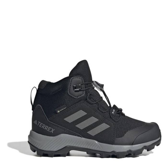 アディダス Adidas 【 Terrex Mid Gore-Tex Hiking Shoes Kids Black 】 ミッド ゴアテックス シューズ 運動靴 ジュニア キッズ 黒色 ブラック