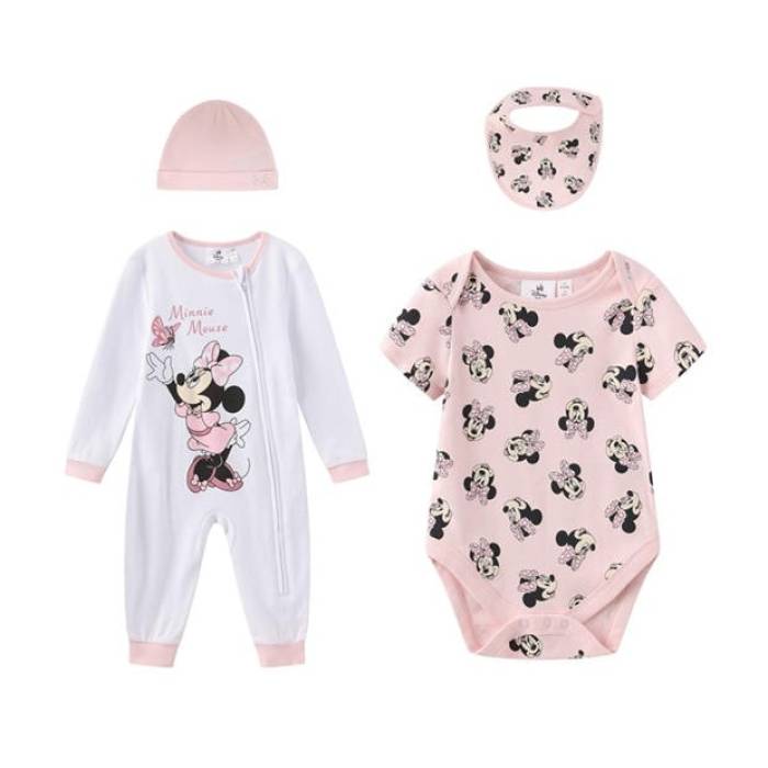 Character 【 4 Piece Romper Set Infants Kids Minnie Mouse 】 ロンパース お坊っちゃん キッズ