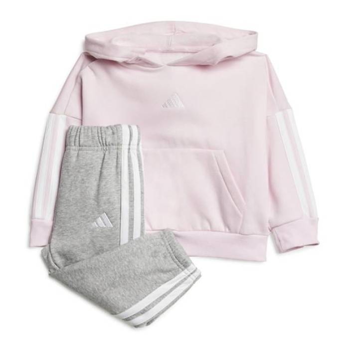 アディダス Adidas 【 3-Stripe Essentials Joggers Set Infants Kids Pink/Grey 】 ジョガーパンツ お坊っちゃん キッズ pink さくら色 薄墨色 薄墨色