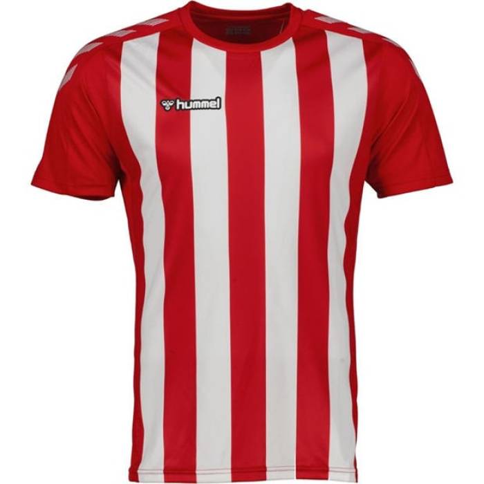 ヒュンメル Hummel 【 Adults Stripe Jersey Drill Top Men True Red/Wh 】 Stripe 縞模様 ティーシャツ メンズ Red 赤・赤いこと