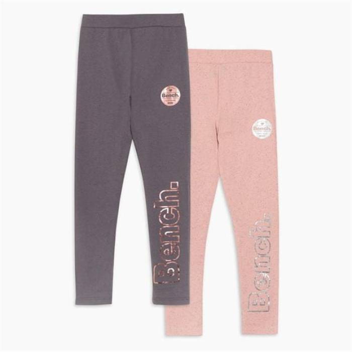 長椅子 Bench 【 Girls Pack Of 2 Marl Pink/Charocal Leggings Kids Multi 】 レギンス・タイツ お坊っちゃん キッズ