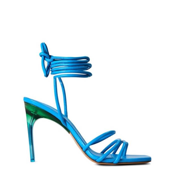 Off White 【 Women\u0027s Ankle Strap Sandals Women Blue/Green 】 レディース 同盟罷工さあ美 サンダル レディース 青み 青色 green 緑・緑であること