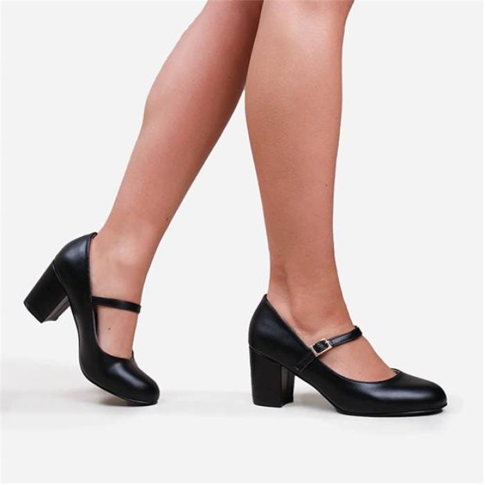 Wheres That From 【 Block Heel Mary Jane Pumps Women Black 】 ヒール レディース 黒色 ブラック