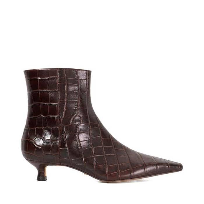 デューンロンドン Dune London 【 Women's Odore Ankle Heeled Boots Women Brown Leather 】 レディース ブーツ レディース 茶色 ブラウン レザー