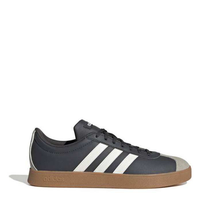アディダス Adidas 【 Vl Court Base Trainers Mens Men Crbn/Wht/Almin 】 厚地の外套 シューズ スニーカー メンズ メンズ
