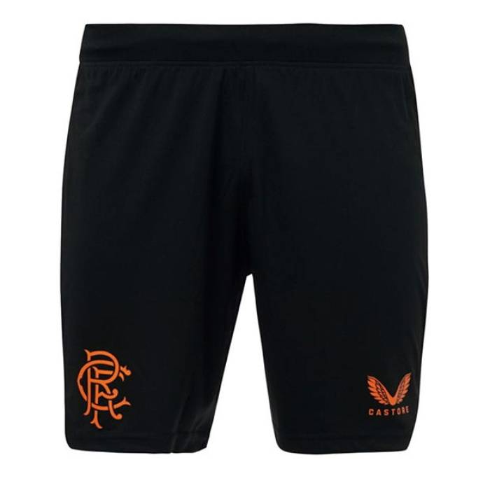 Castore 【 Rangers Football Shorts Adults Men Black/Orange 】 レンジャース 蹴球 さる股引き メンズ 黒いこと 黒いこと orange 橙・オレンジ色