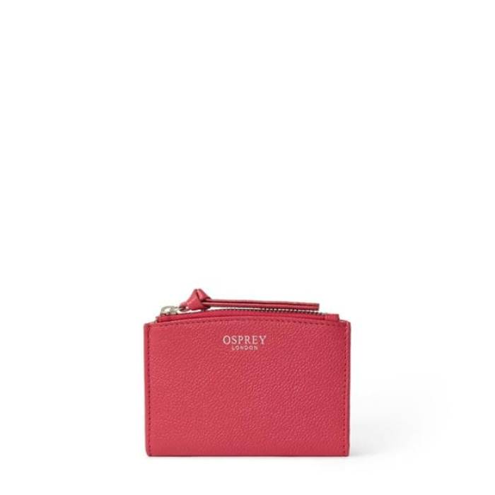 Osprey London 【 Molly Curved Bi-Fold Leather Card Holder Women Raspberry 】 レザー レディース|スニケス