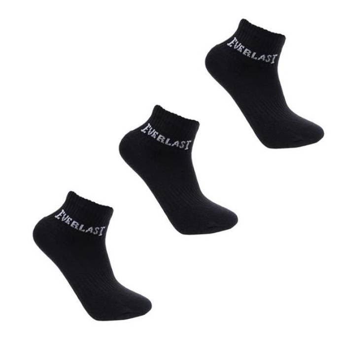 Everlast 【 Quarter Socks 3 Pack Junior Kids Black 】 靴下・ソックス 御坊っちゃん キッズ 黒いこと 黒いこと キッズファッション-靴下