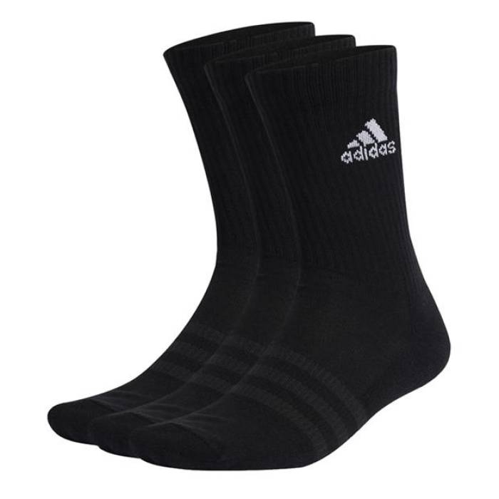 アディダス Adidas 【 Cushioned Crew Socks 3 Pairs Juniors Kids Black/White 】 クルー ソックス・靴下 ジュニア キッズ 黒色 ブラック 白色 ホワイト