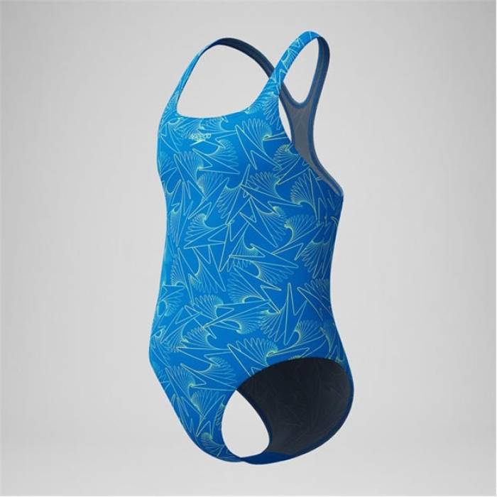 機敏さ Speedo 【 One Piece Swimsuit Kids Lagoon Blue 】 水泳着 お坊っちゃん キッズ 青碧 青碧