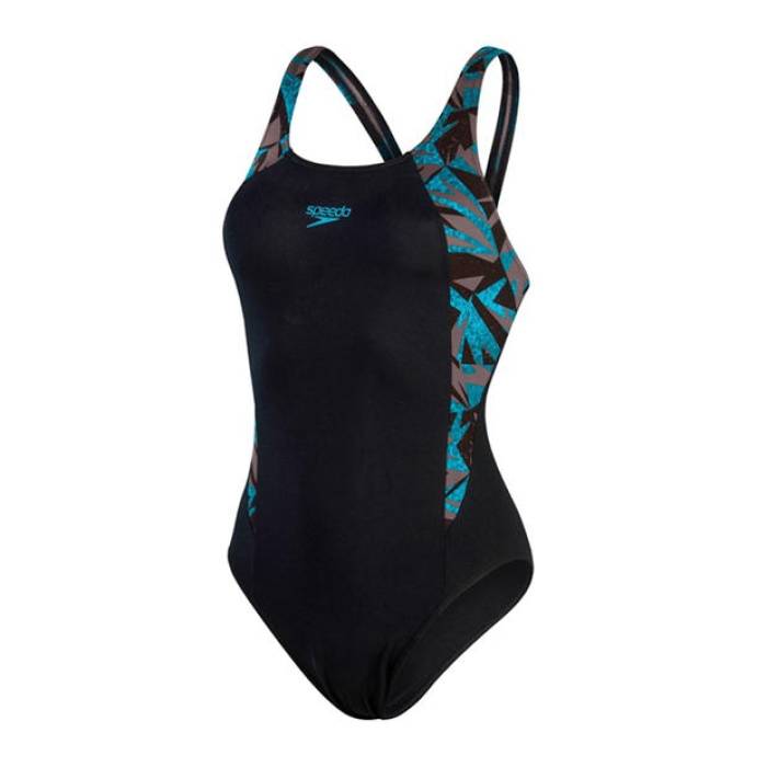スピード Speedo 【 One Piece Swimsuit Women Black/Blue 】 水着 レディース 黒色 ブラック 青色 ブルー|スニケス