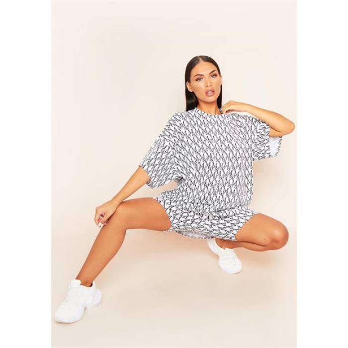 Missy Empire 【 Print Branded Oversized T-Shirt Women White 】 プルオーバー レディース 白いこと 白いこと