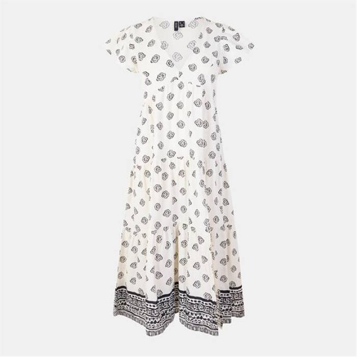 ヴェロモーダ Vero Moda 【 Maya Short-Sleeve A-Line Dress Women Birch 】 御召しもの レディース