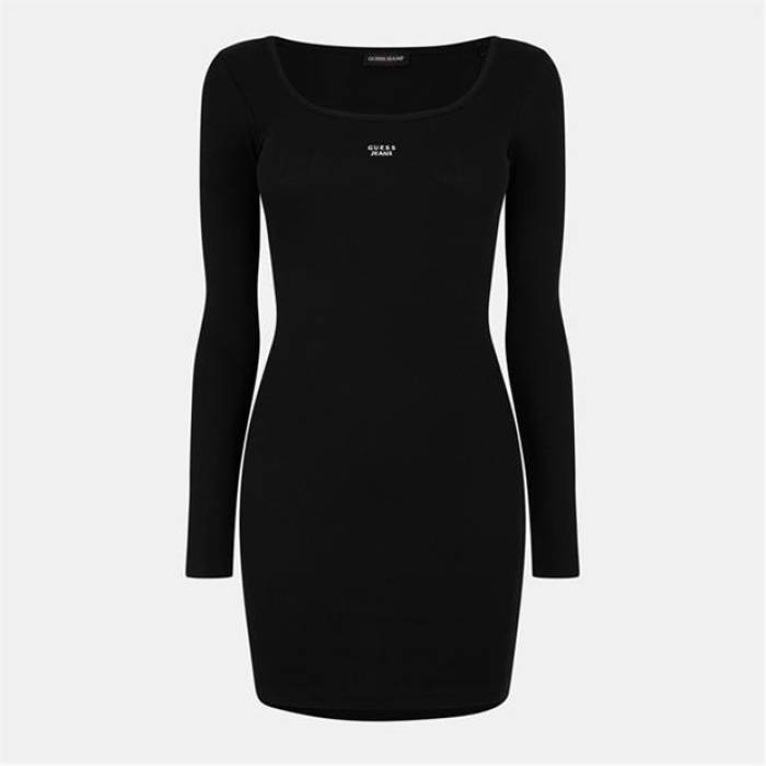ゲス Guess 【 Ls Rib Drs Ld54 Women Jet Black A996 】 レディース 黒色 ブラック