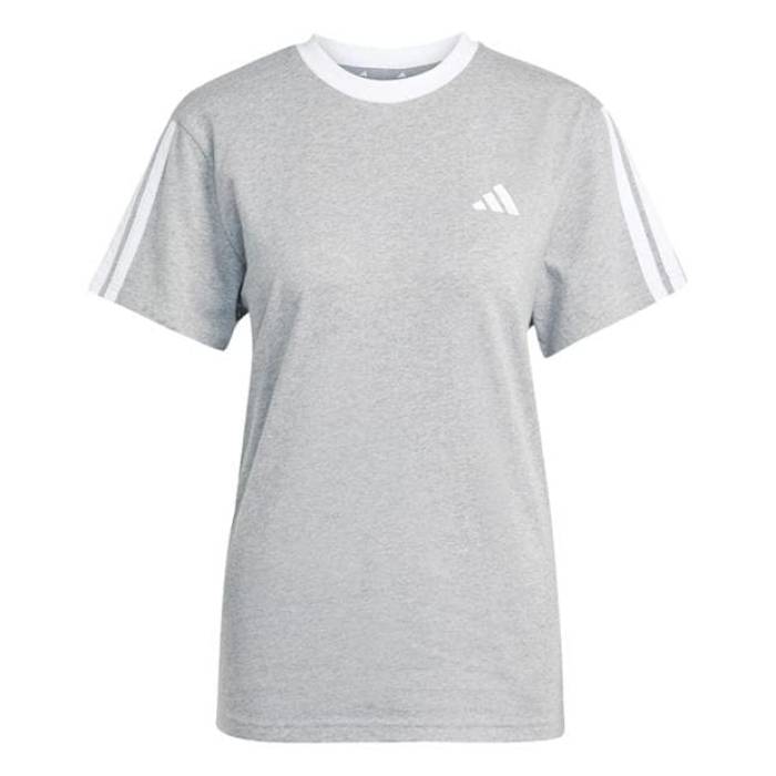 アディダス Adidas 【 Essentials 3 Stripe T-Shirt Womens Women Medium Grey Hth 】 Stripe 縞模様 プルオーバー レディース レディース 薄墨色 薄墨色