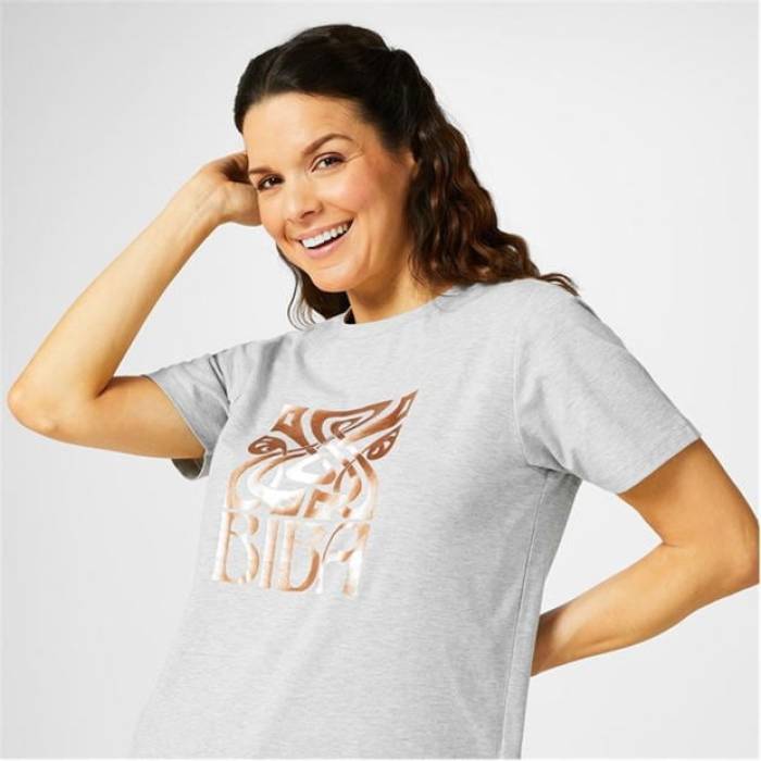 Biba 【 Logo T-Shirt Women Grey Marl 】 ロゴ Tシャツ レディース 灰色 グレー