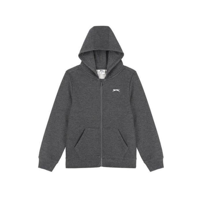 Slazenger 【 Zip Hoodie Junior Kids Charcoal Marl 】 フーディー パーカー お坊っちゃん キッズ 暗灰色