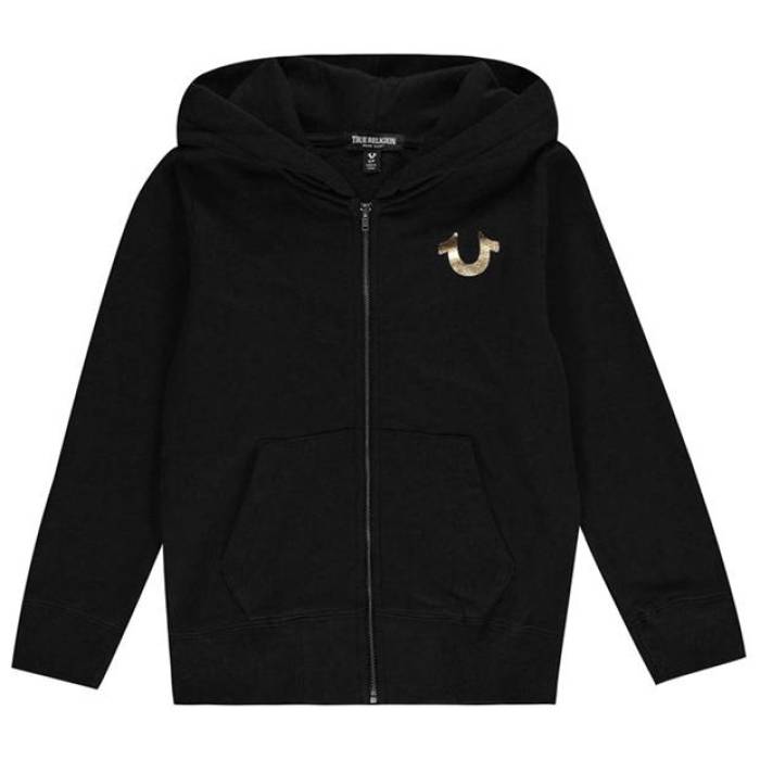 トゥルーレリジョン True Religion 【 Horseshoe Zip Hoodie Junior Boys Kids Black 】 フーディー パーカー お坊っちゃん キッズ 黒いこと 黒いこと