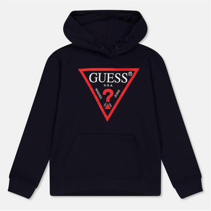 ゲス Guess 【 Triangle Logo Oth Hoodie Kids Blue G7V2 】 ロゴタイプ フーディー パーカー お坊っちゃん キッズ 青み 青色