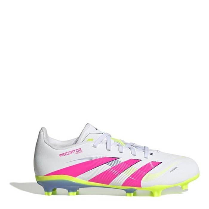 アディダス Adidas 【 Predator League Juniors Firm Ground Football Boots Kids White/Pink 】 プレデター フットボール ブーツ ジュニア キッズ 白色 ホワイト pink ピンク