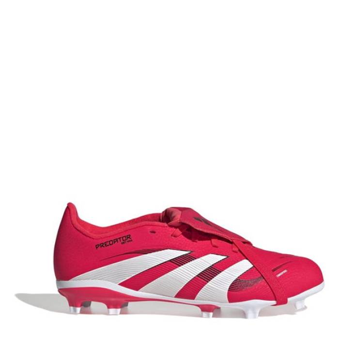 アディダス Adidas 【 Predator League Fold-Over Tongue Junior Firm Ground Football Boots Kids Red/White 】 プレデター フットボール ブーツ ジュニア キッズ Red 赤・レッド 白色 ホワイト